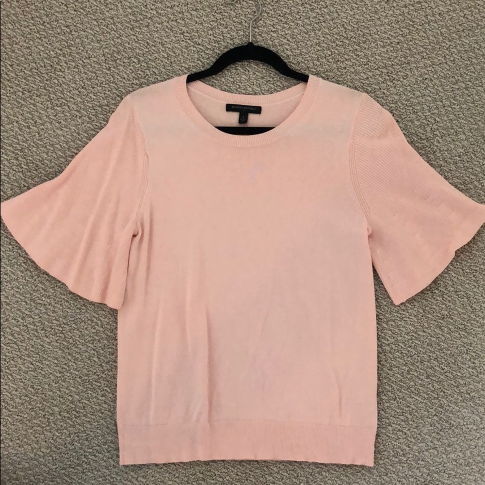 Beautiful sweater blouse with flutter sleeves!